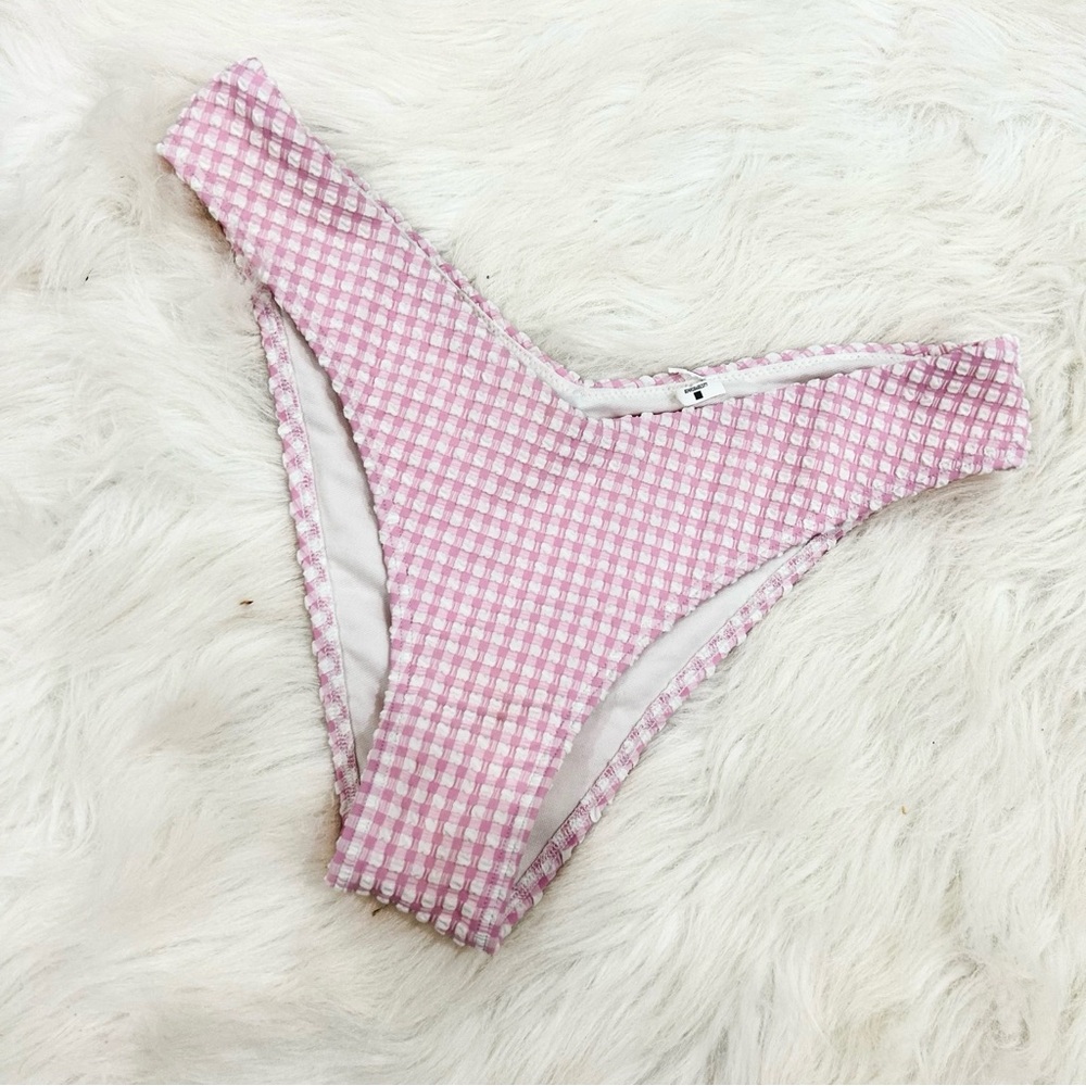Abercrombie & Fitch Pink Checkered Bikini Bottom SMALL - Picture 2 of 4